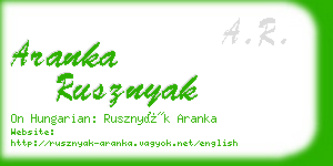 aranka rusznyak business card